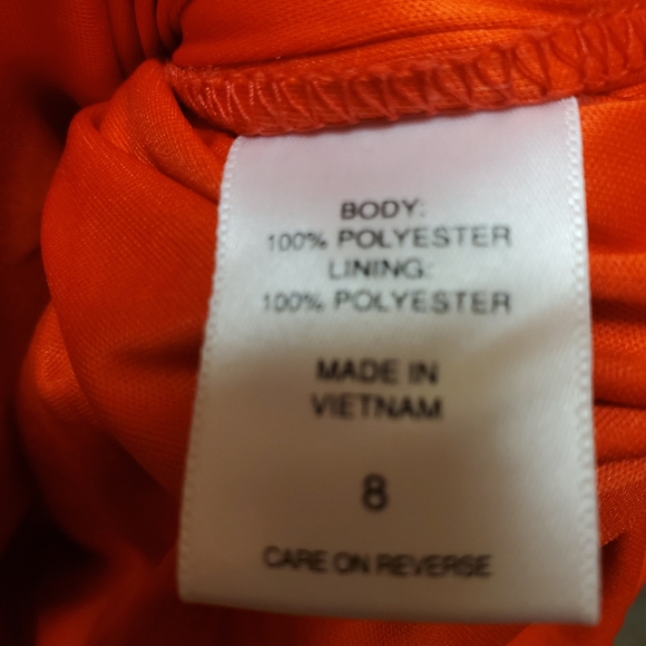 New York and Co Eyelet Orange Spring Dress Size 8 - Picture 5 of 9